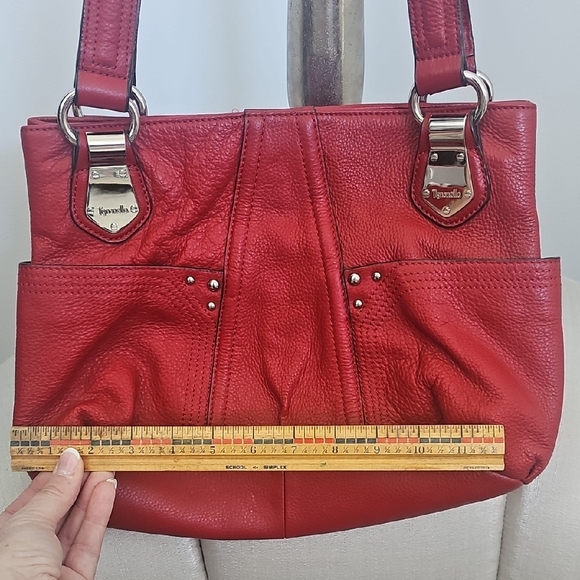 Tignanello Red Leather Shoulder Bag - Picture 7 of 8